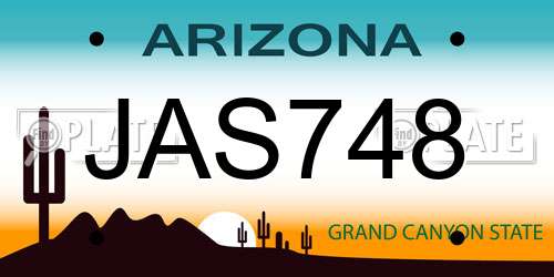 JAS748 Arizona License Plate