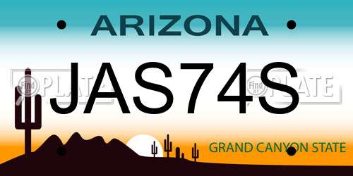 JAS74S Arizona License Plate