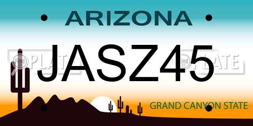 JASZ45 Arizona License Plate