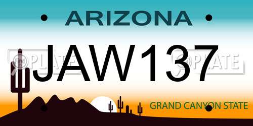JAW137 Arizona License Plate