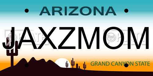 JAXZMOM Arizona License Plate