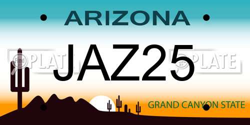 JAZ25 Arizona License Plate