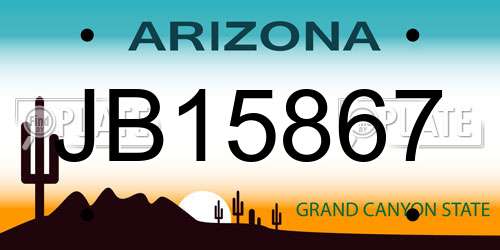 JB15867 Arizona License Plate