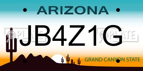 JB4Z1G Arizona License Plate