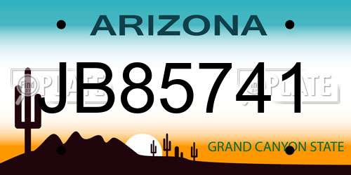 JB85741 Arizona License Plate