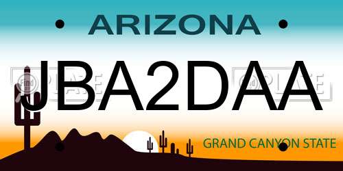 JBA2DAA Arizona License Plate