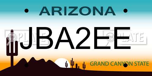 JBA2EE Arizona License Plate