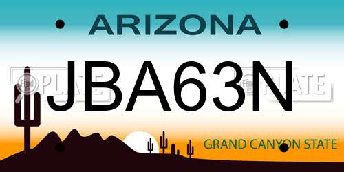 JBA63N Arizona License Plate