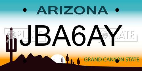 JBA6AY Arizona License Plate