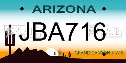 JBA716 Arizona License Plate