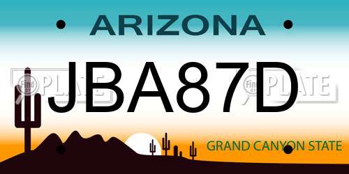 JBA87D Arizona License Plate