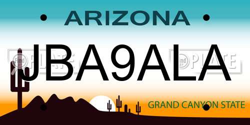 JBA9ALA Arizona License Plate