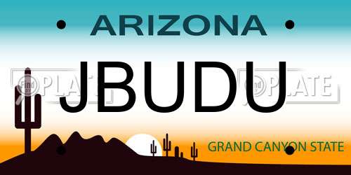 JBUDU Arizona License Plate