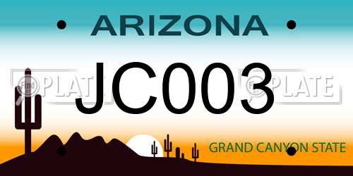 JC003 Arizona License Plate