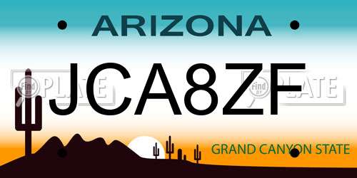 JCA8ZF Arizona License Plate