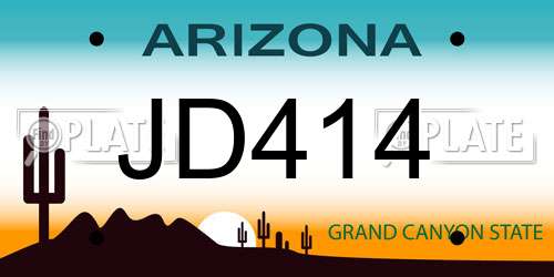 JD414 Arizona License Plate