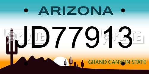 JD77913 Arizona License Plate