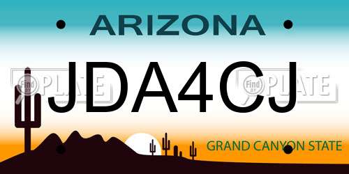 JDA4CJ Arizona License Plate