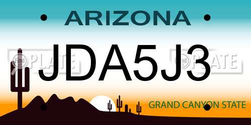 JDA5J3 Arizona License Plate