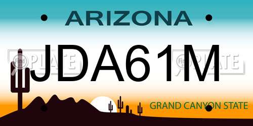 JDA61M Arizona License Plate