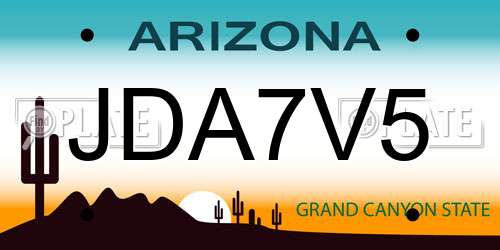JDA7V5 Arizona License Plate