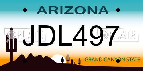JDL497 Arizona License Plate