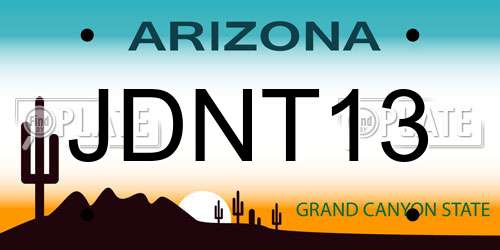 JDNT13 Arizona License Plate