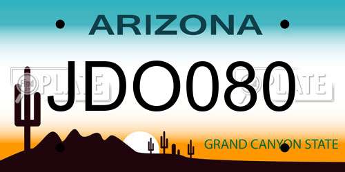 JDO080 Arizona License Plate