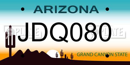 JDQ080 Arizona License Plate