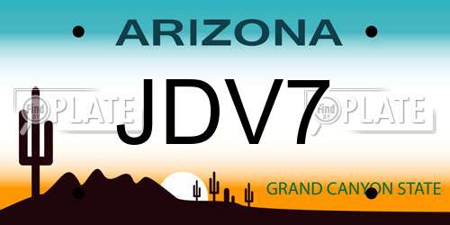 JDV7 Arizona License Plate