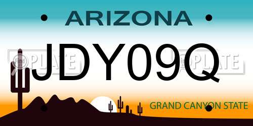 JDY09Q Arizona License Plate