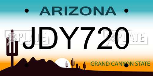 JDY720 Arizona License Plate