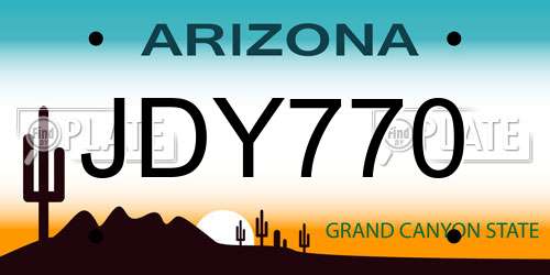 JDY770 Arizona License Plate