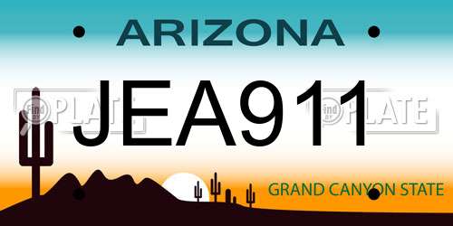 JEA911 Arizona License Plate