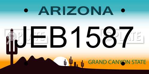 JEB1587 Arizona License Plate