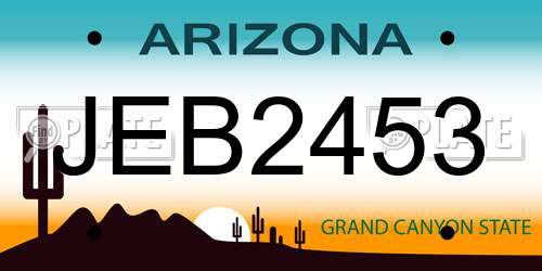 JEB2453 Arizona License Plate