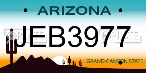 JEB3977 Arizona License Plate