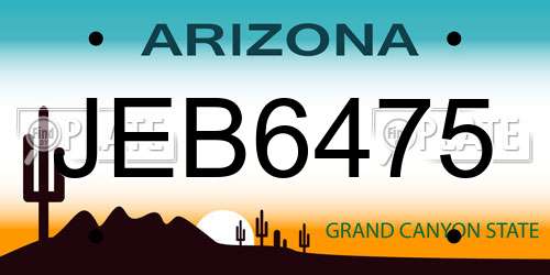 JEB6475 Arizona License Plate