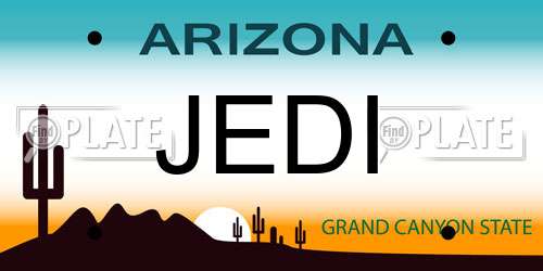 JEDI Arizona License Plate