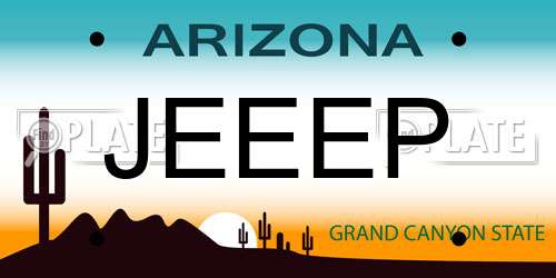 JEEEP Arizona License Plate