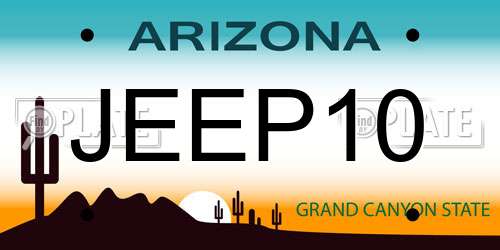 JEEP10 Arizona License Plate