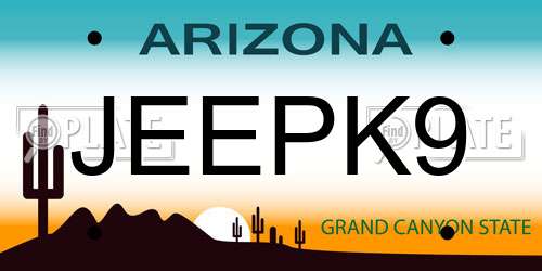 JEEPK9 Arizona License Plate