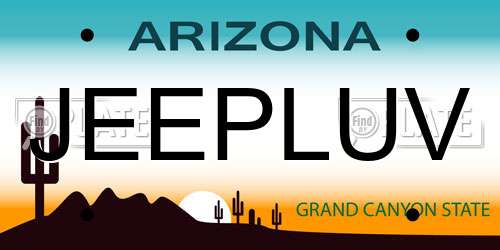 JEEPLUV Arizona License Plate