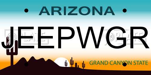 JEEPWGR Arizona License Plate