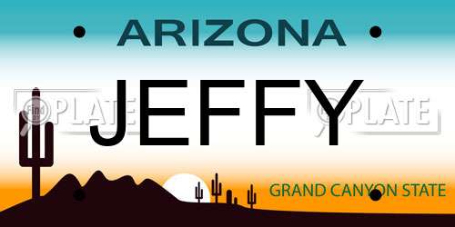 JEFFY Arizona License Plate