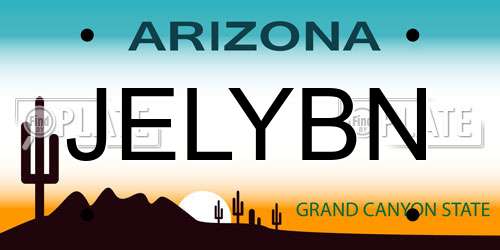 JELYBN Arizona License Plate