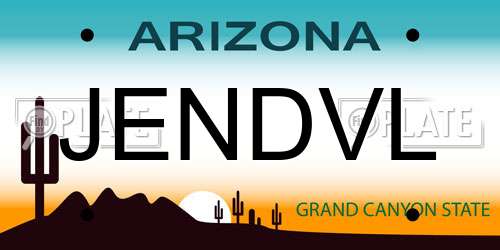JENDVL Arizona License Plate