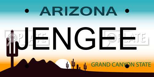 JENGEE Arizona License Plate