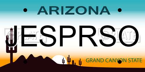 JESPRSO Arizona License Plate