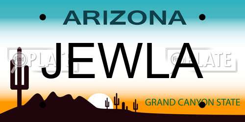 JEWLA Arizona License Plate
